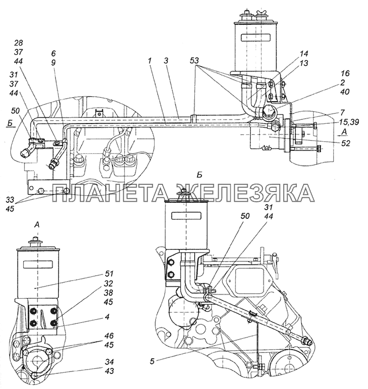 740.50-3407004-10 Установка насоса рулевого усилителя КамАЗ-6522 (Euro-2, 3)